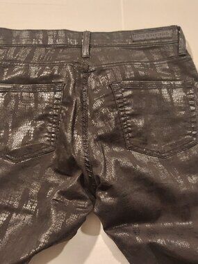 Rock & Republic Berlin Skinny Jeans Metallic Coated Black Women’s Size 6